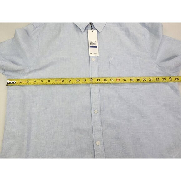 Calvin Klein Size XL Mens Powder Blue Linen Blend Embroidered Pocket Logo NWT - Picture 3 of 11